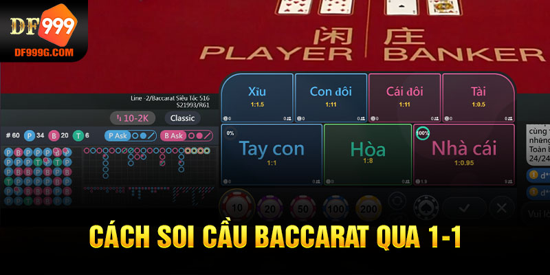 Cách soi cầu Baccarat qua 1-1